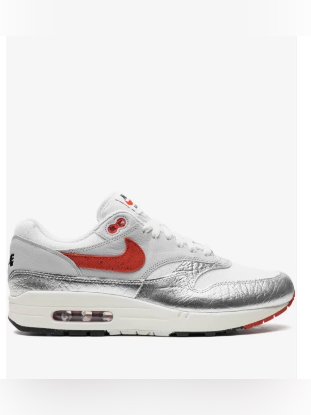 Nike Women’s Low-Top Sneakers in White, Red & Silver Chilli design